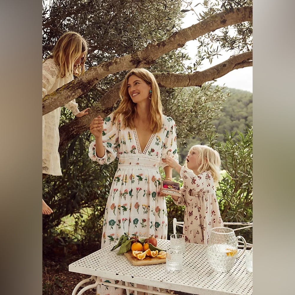 Anthropologie Carla embroidered maxi dress, petite